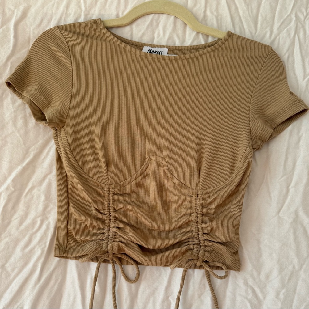 Princess Polly Light Brown Crop Top